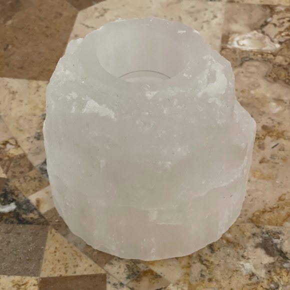 SALT 84 Selenite Crystal Candle Holder – Decorative Tea Light Holder, Healing Stone, Home Décor & Gift, 3.5 Inches Tall - View #5